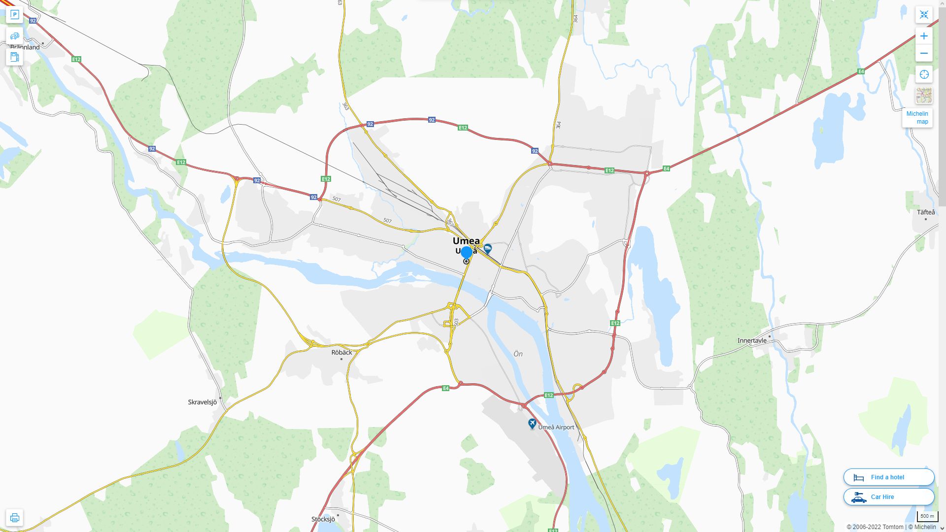 Umea Highway and Road Map